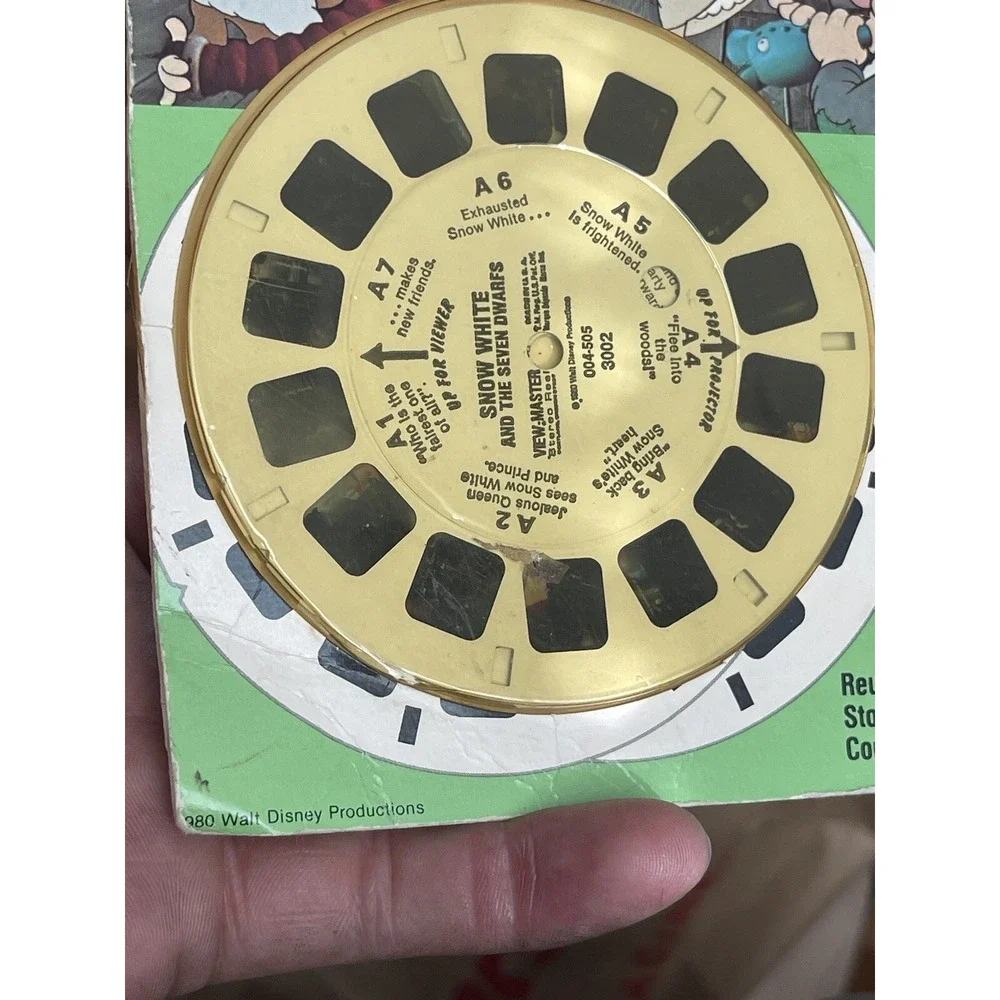 Disney #3002 Snow‎ White 7 Dwarfs Cartoon Movie view-master Reels Pack Open Box